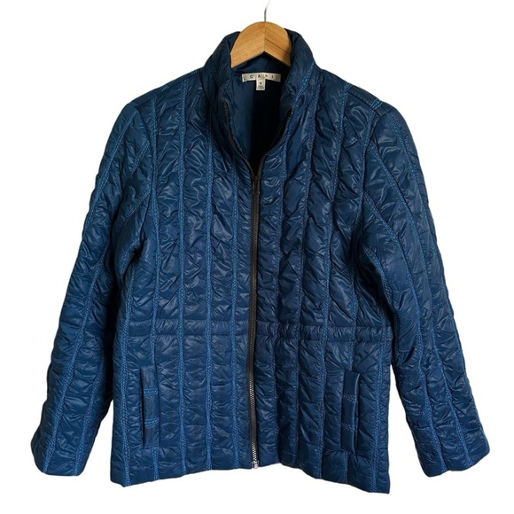 Cabi Womens Small Teal Blue Poseidon Puffer Jacket Quilted Winter Coat style 914 - Picture 1 of 6
